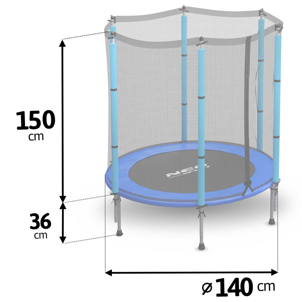 Aiabatuut lastele, 140 cm 4,5 jalga, Neo-Sport цена и информация | Batuudid ja batuudi varuosad | kaup24.ee