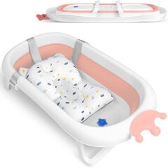 Складная детская ванночка с подушкой, бело-розовая цена и информация | Maudynių prekės | kaup24.ee