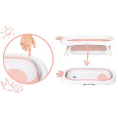 Складная детская ванночка с подушкой, бело-розовая цена и информация | Maudynių prekės | kaup24.ee