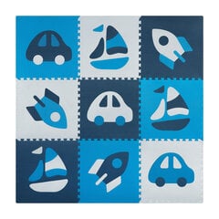 Поролоновый коврик-пазл, 180x180см., 9 шт., синий цена и информация | Развивающие коврики | kaup24.ee