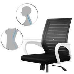 Офисный стул с микросеткой, черно-белый цена и информация | Офисные кресла | kaup24.ee