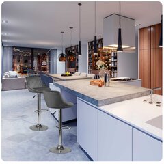 Барный стул со спинкой, Nerra dark grey, серый цена и информация | Стулья для кухни и столовой | kaup24.ee