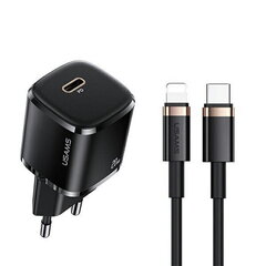 Usams T36 seinalaadija 20 W 1x USB-C pistik PD laadimine + USB-C to Lightning 1 m kaabel iPhone 11 12 13 must jaoks hind ja info | Usams Mobiiltelefonid, foto-, videokaamerad | kaup24.ee