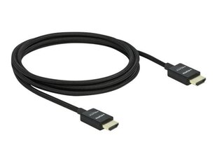 DELOCK HDMI koaksiaal M/M v2.1 kaabel 2m 8K 60Hz must punumine hind ja info | Kaablid ja juhtmed | kaup24.ee