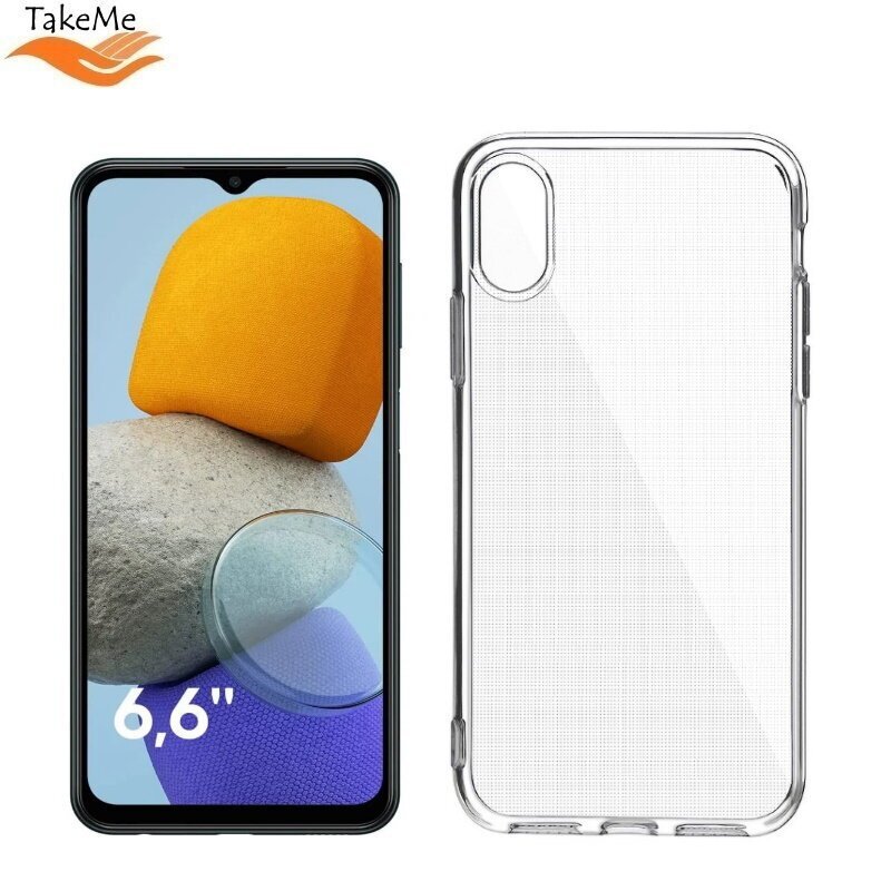 TakeMe Clear seeria läbipaistev 2 mm õhuke tagakaane ümbris Samsung Galaxy M23 5G (M236B) / A23 5G hind ja info | Telefoni kaaned, ümbrised | kaup24.ee