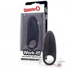 The screaming o - work-it! vibrating ring black цена и информация | Эрекционные кольца, насадки на пенис | kaup24.ee