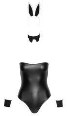 Черный матовый эротический костюм зайчика Cottelli Lingerie S цена и информация | Сексуальное женское белье | kaup24.ee