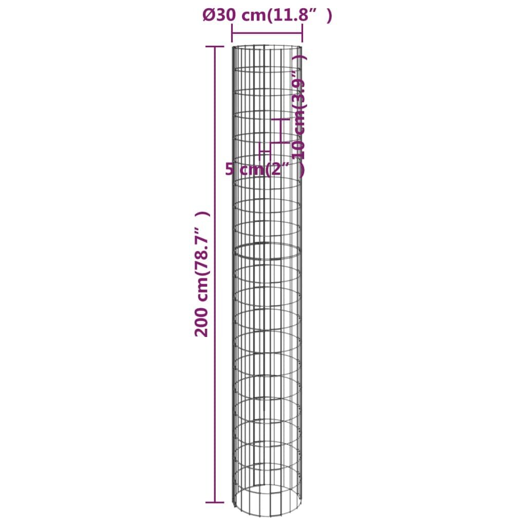 vidaXL ringikujulised gabioon taimelavad 4 tk, Ø30x50/100/150/200 cm hind ja info | Istutus- ja turbapotid | kaup24.ee