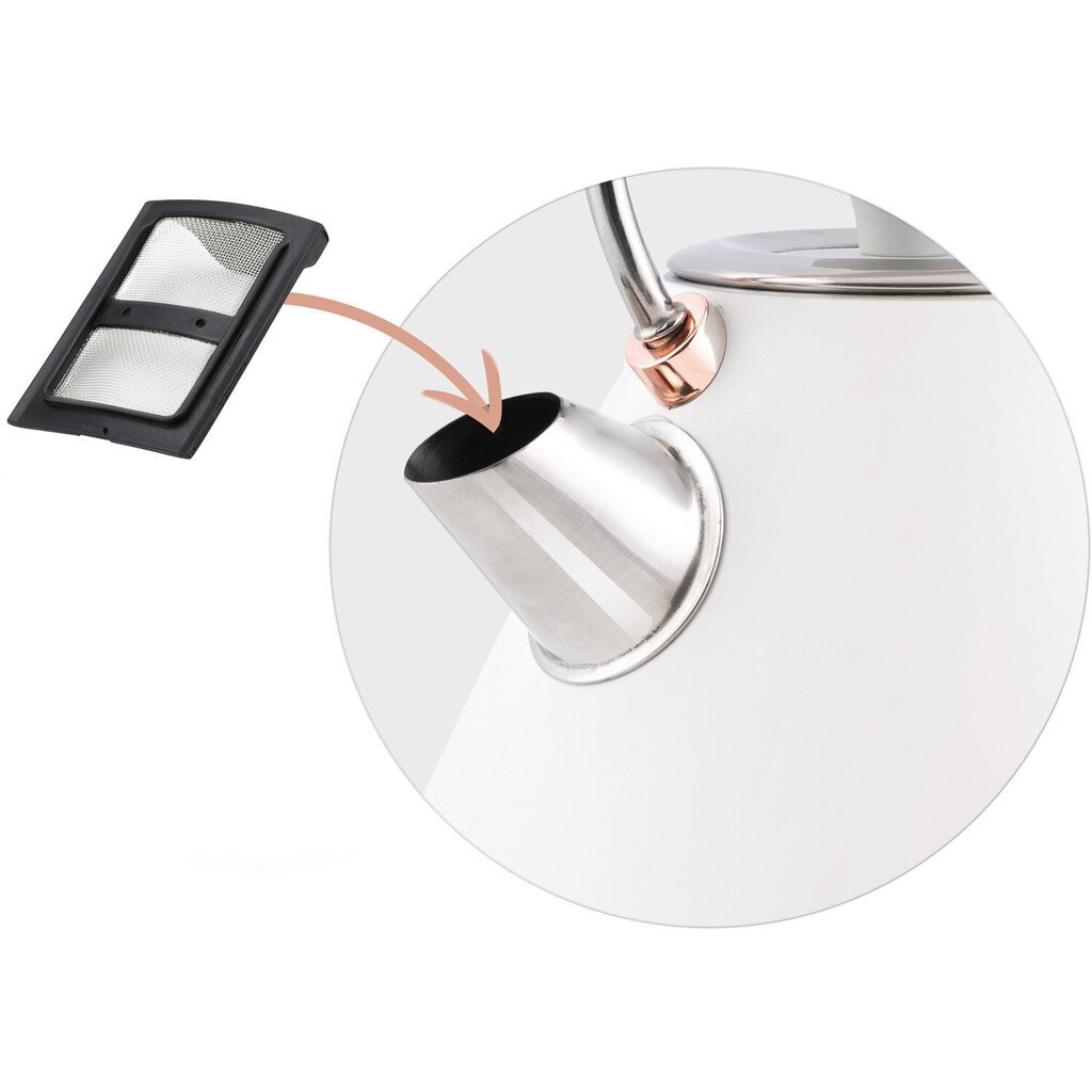 Elektriline veekeetja termomeetriga, 1,7 L., valge hind ja info | Veekeetjad | kaup24.ee