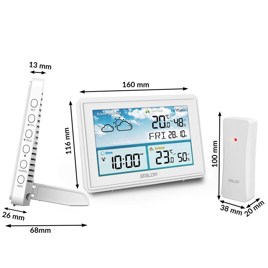 Ilmajaam ekraaniga, valge hind ja info | Ilmajaamad, termomeetrid | kaup24.ee