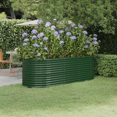 vidaXL aia taimekast, pulbervärvitud teras, 224 x 80 x 68 cm, roheline hind ja info | Istutus- ja turbapotid | kaup24.ee