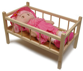 Деревянная кровать для куклы цена и информация | Игрушки для девочек | kaup24.ee
