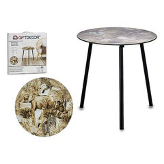 coffee table 40 x 40 cm steel/glass black/brown - hind ja info | Diivanilauad | kaup24.ee