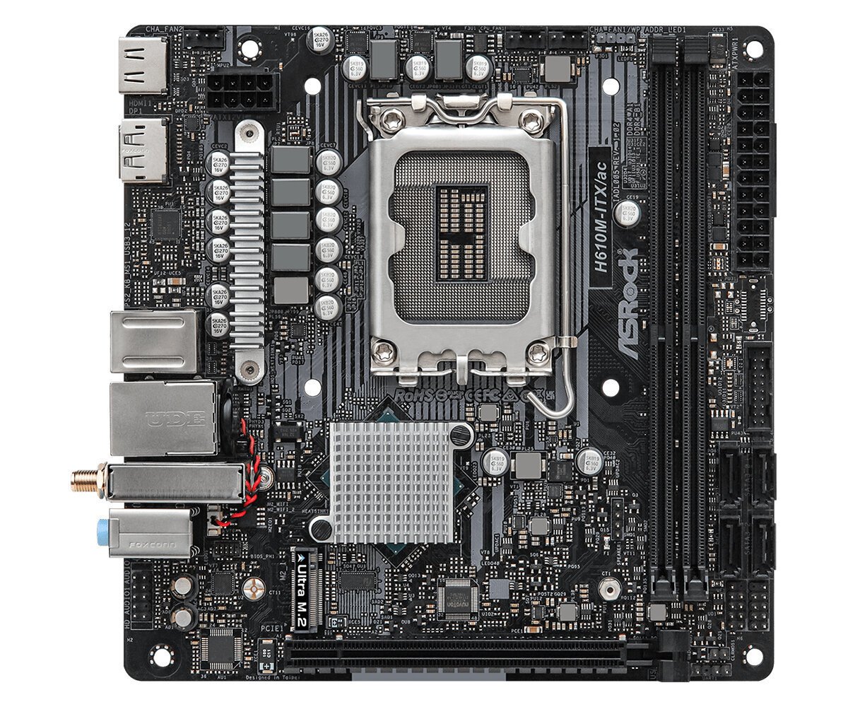 Asrock H610M-ITX/ac Intel H610 LGA 1700 Micro ITX hind ja info | Emaplaadid | kaup24.ee