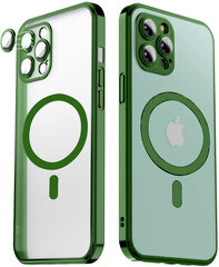 Matte transparent soft case camera protection (electroplated) Apple iPhone 12 Pro ( support Magsafe) green - roheline hind ja info | Telefoni kaaned, ümbrised | kaup24.ee