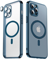 Matte transparent soft case camera protection (electroplated) Apple iPhone 12 Pro ( support Magsafe) blue - sinine hind ja info | Telefoni kaaned, ümbrised | kaup24.ee