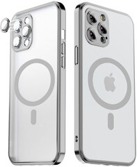 Matte transparent soft case camera protection (electroplated) Apple iPhone 12 ( support Magsafe), silver- hõbedane hind ja info | Telefoni kaaned, ümbrised | kaup24.ee