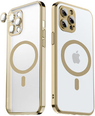 Matte transparent soft case camera protection (electroplated) Apple iPhone 12 ( support Magsafe),gold color-selge hind ja info | Telefoni kaaned, ümbrised | kaup24.ee
