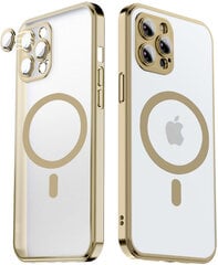 Матовый прозрачный мягкий чехол с защитой камеры (гальваническое покрытие) Apple iPhone 13 Pro (поддержка Magsafe) золотой цена и информация | Чехлы для телефонов | kaup24.ee