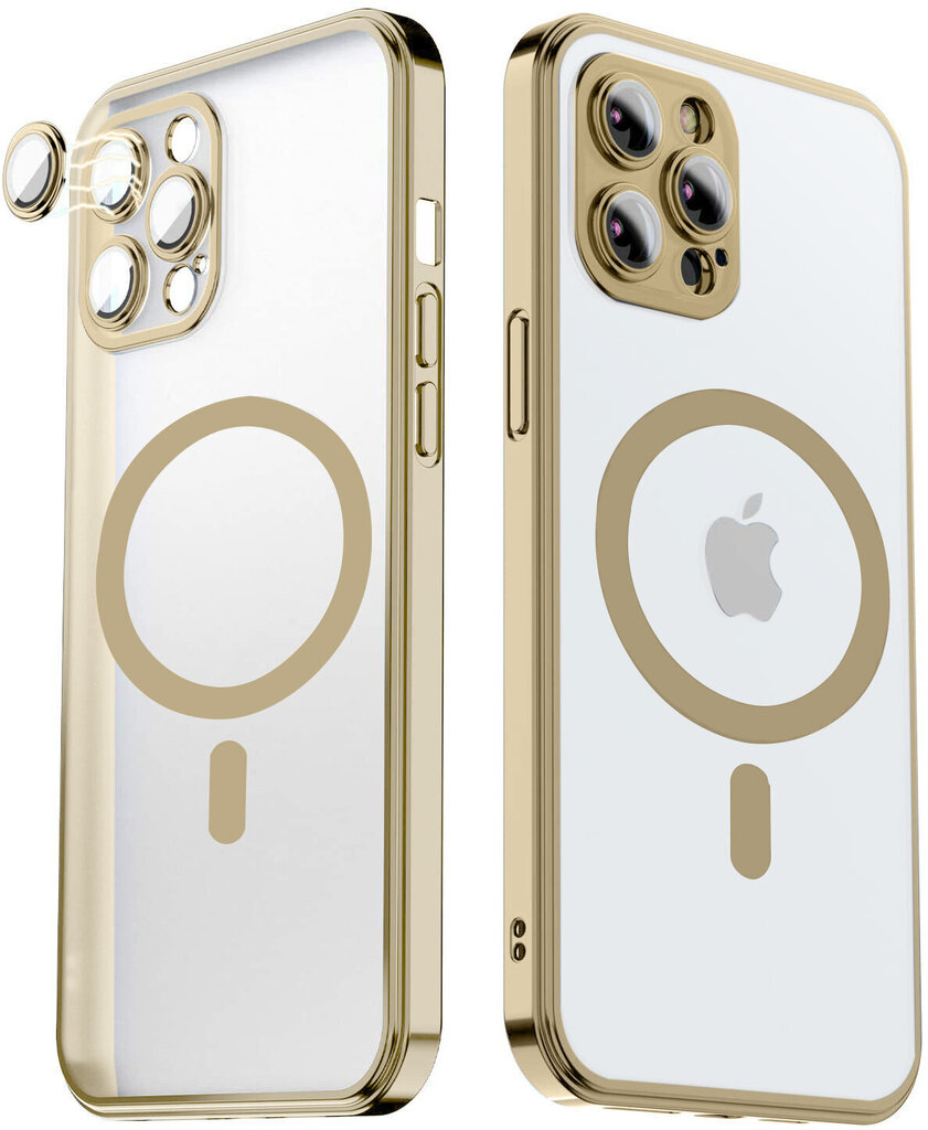 Matte transparent soft case camera protection (electroplated) Apple iPhone 13 Pro ( support Magsafe) gold-kuld цена и информация | Telefoni kaaned, ümbrised | kaup24.ee