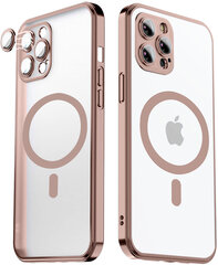 Matte transparent soft case camera protection (electroplated) Apple iPhone 13 Pro ( support Magsafe), pink-roosa hind ja info | Telefoni kaaned, ümbrised | kaup24.ee