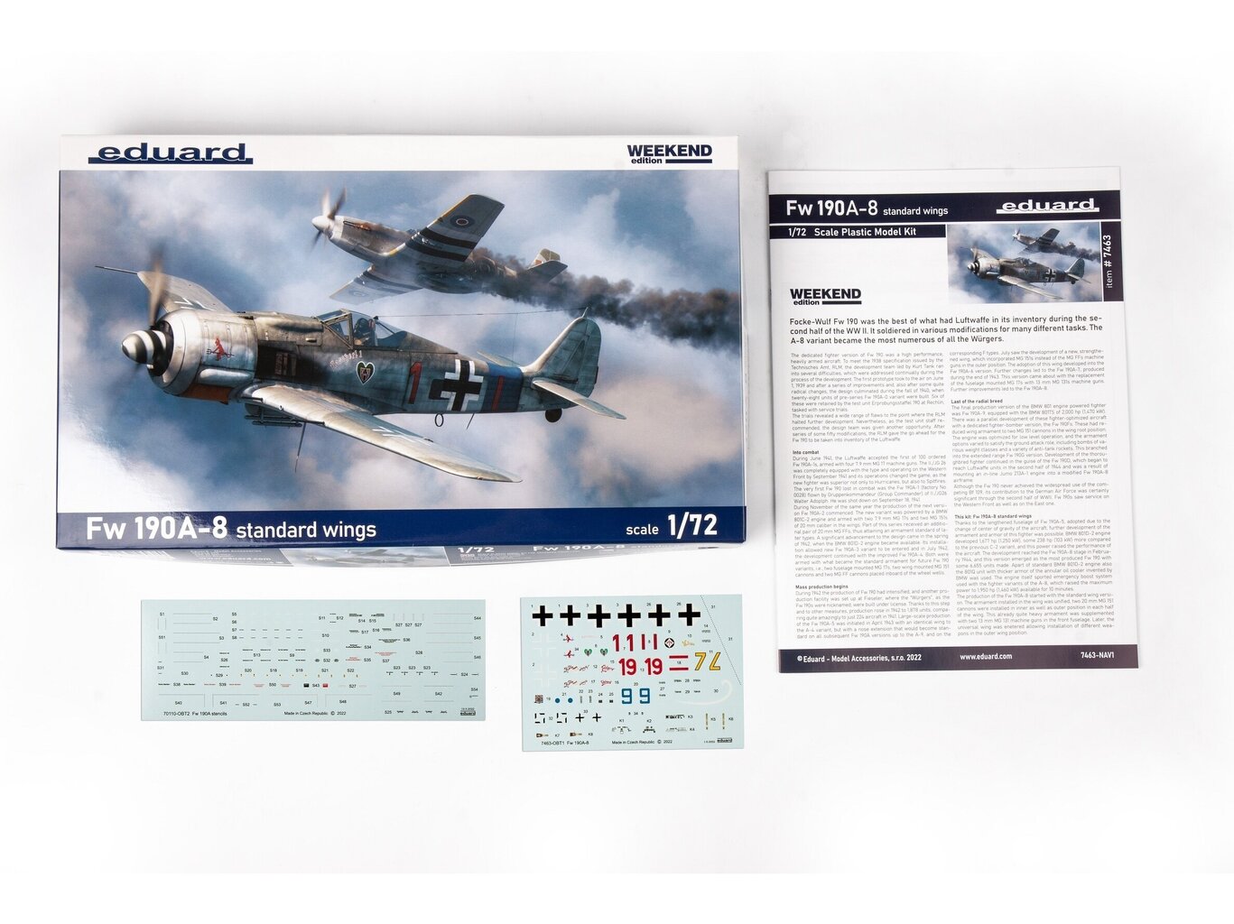 Eduard - Fw 190A-8 standard wings Weekend edition, 1/72, 7463 hind ja info | Klotsid ja konstruktorid | kaup24.ee