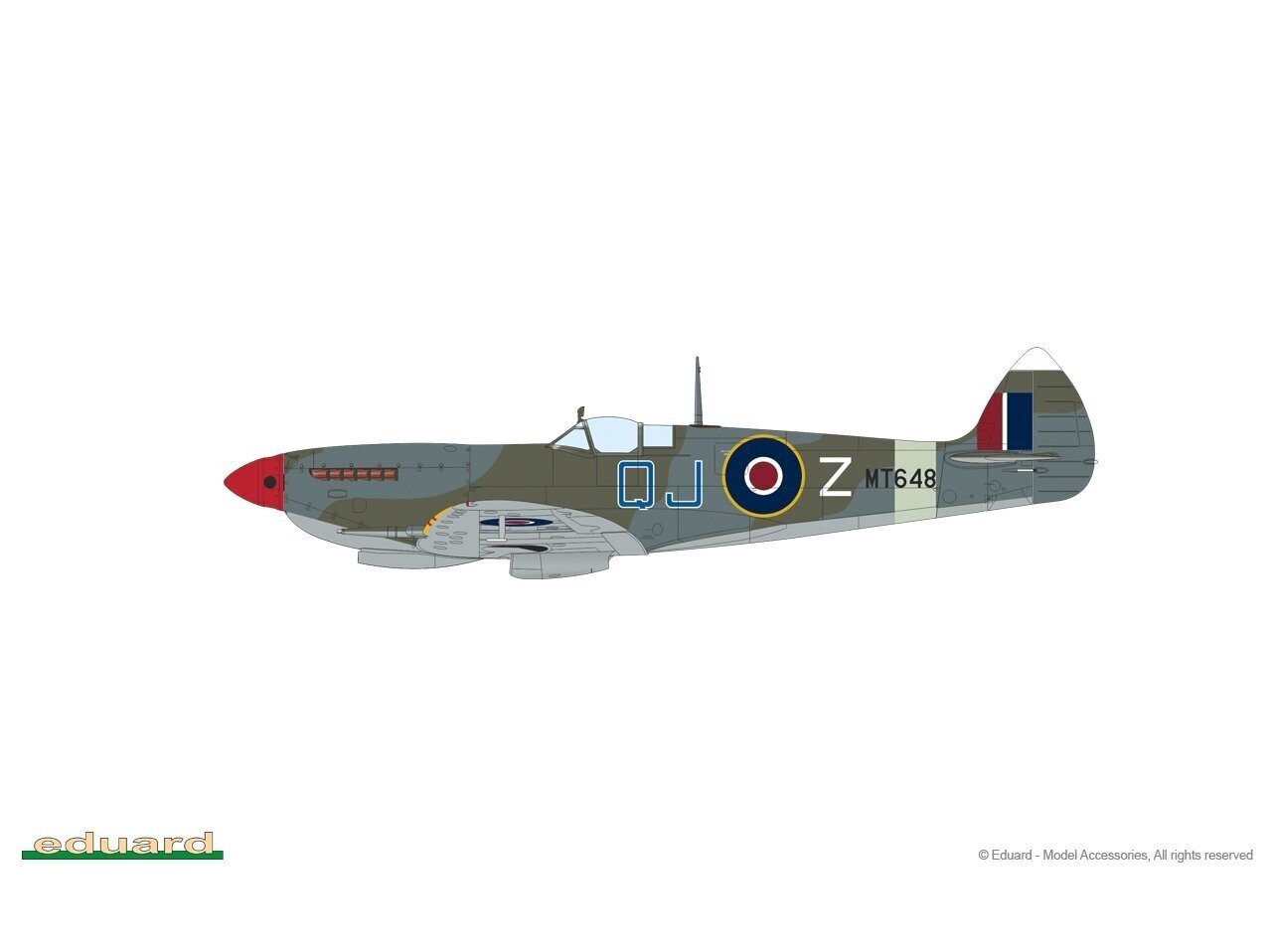 Eduard - Spitfire Mk.VIII WEekend edition, 1/72, 7462 hind ja info | Klotsid ja konstruktorid | kaup24.ee