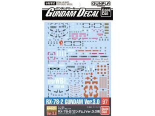 Bandai - Gundam Decal No.97 (MG) Decals For RX-78-2 Gundam Ver.3.0, 1/100, 57525 hind ja info | Klotsid ja konstruktorid | kaup24.ee