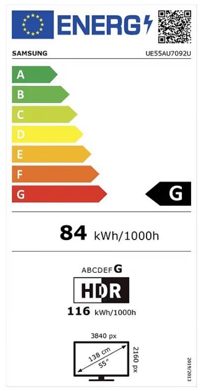 Samsung UE55AU7092UXXH цена и информация | Telerid | kaup24.ee