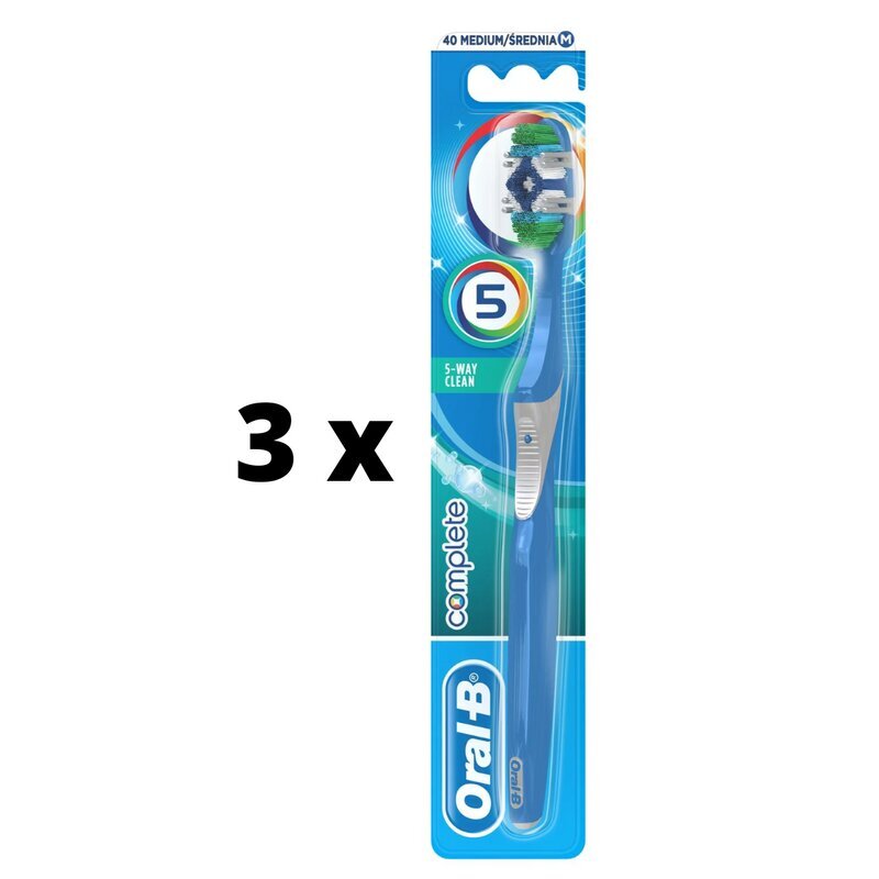 Hambahari Oral-B Complete 5 Ways Clean 40, Keskmine, 3 tk hind ja info | Suuhügieen | kaup24.ee