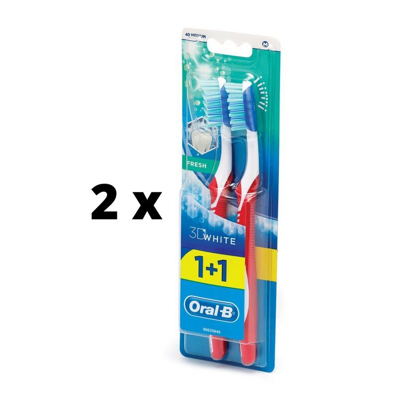 Hambahari Oral-B 3DW 40, Medium, 1+1, x 2 tk hind ja info | Suuhügieen | kaup24.ee