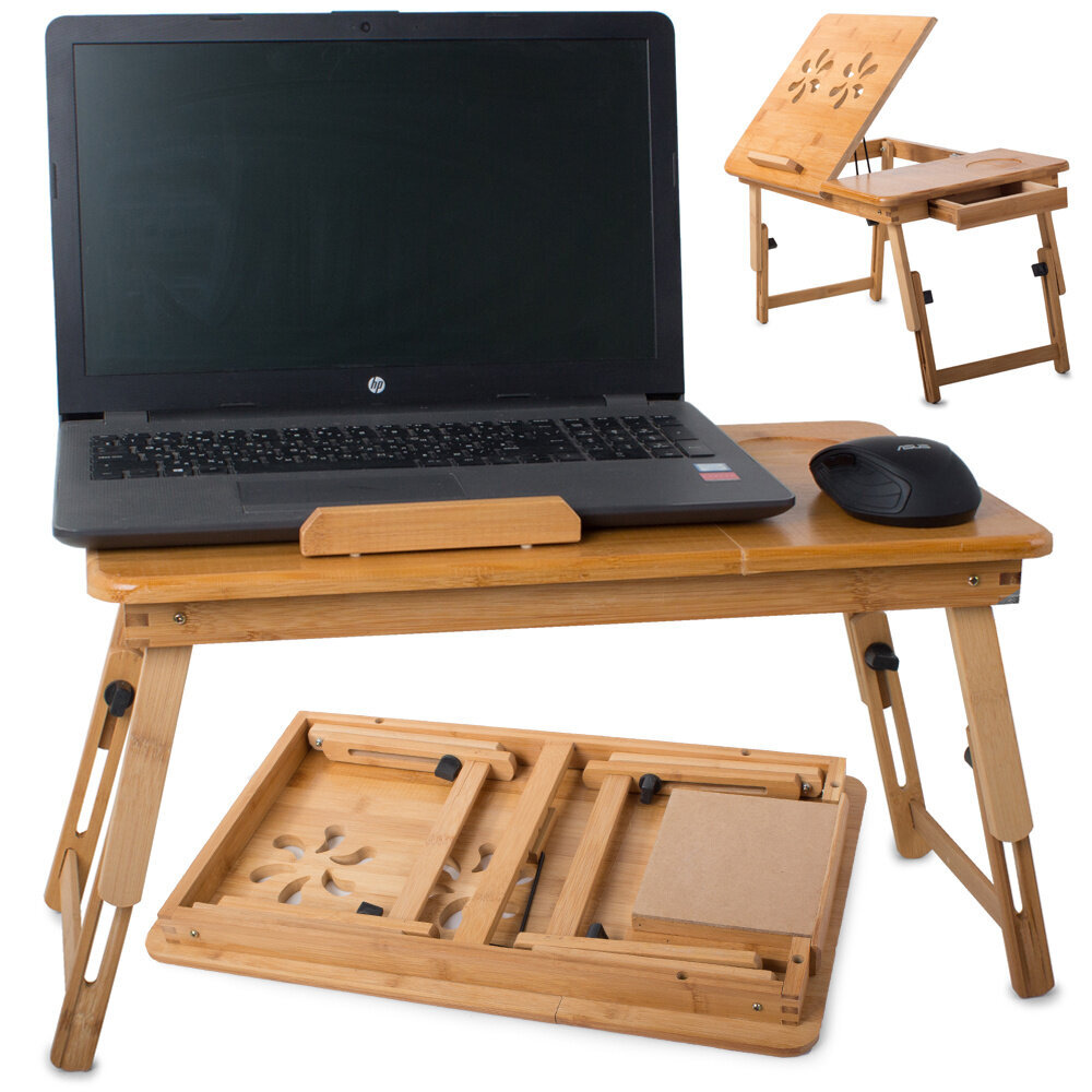 Bambusest sülearvuti laud / alus цена и информация | Arvutilauad, kirjutuslauad | kaup24.ee