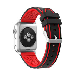 Силиконовый Ремешок RACE для Apple Watch — Черный/Красный 38/40/41mm цена и информация | Аксессуары для смарт-часов и браслетов | kaup24.ee