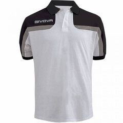 Футболка Givova Polo Spring MA018 0310, белая/черная цена и информация | Мужская спортивная одежда | kaup24.ee