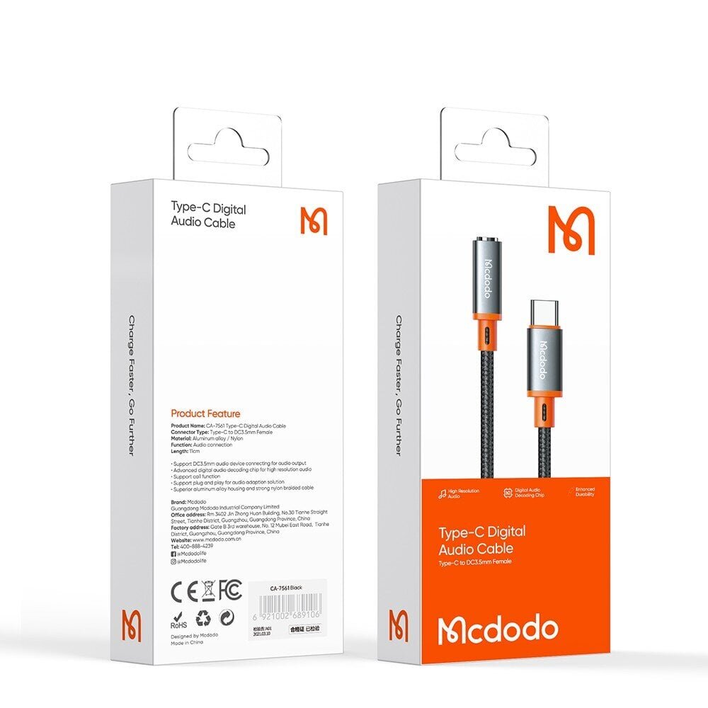 Mcdodo Castle seeria USB-C Mini Jack adapter koos DAC-iga hind ja info | USB jagajad, adapterid | kaup24.ee