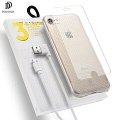 Dux Ducix 3 in 1 Set / Силиконовый чехол 0.3 mm / Защитное стекло 9H / Micro USB Кабель 90 cm / Для Samsung J330 Galaxy J3 (2017) цена и информация | Ekraani kaitsekiled | kaup24.ee