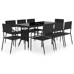 Набор столовой мебели для сада, черный цена и информация | Комплекты уличной мебели | kaup24.ee