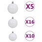 vidaXL kunstkuusk LEDide ja kuulidega, valge, 240 cm hind ja info | Kunstkuused | kaup24.ee