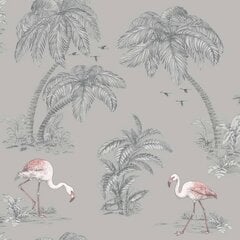 426219 DUTCH WALLCOVERINGS Wallpaper Flamingo Grey цена и информация | Обои | kaup24.ee