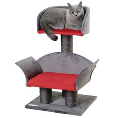 415642 Kerbl Cat Tree "Lounge Deluxe" Grey and Red 81548 hind ja info | Kassi ronimispuud | kaup24.ee