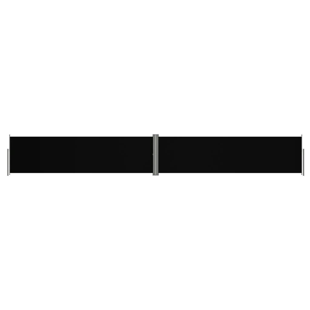 vidaXL lahtitõmmatav külgsein, must, 140 x 1000 cm hind ja info | Päikesevarjud, markiisid ja alused | kaup24.ee
