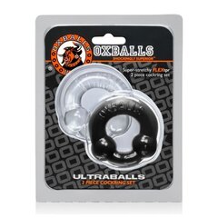 Peeniserõngas Oxballs - Ultraballs Cockring 2-pack Black & Clear цена и информация | Эрекционные кольца, насадки на пенис | kaup24.ee