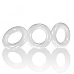 Кольцо Oxballs - willy rings 3-pack cockrings, белое цена и информация | Эрекционные кольца, насадки на пенис | kaup24.ee