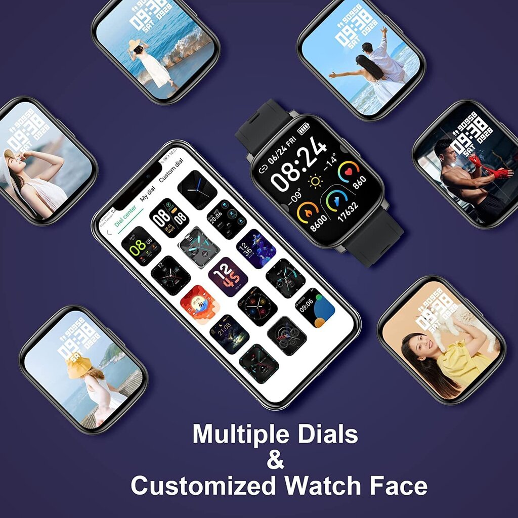 Nutikas käekell 24 spordirežiimiga 1,69-tolline Android, iOS цена и информация | Nutikellad (smartwatch) | kaup24.ee