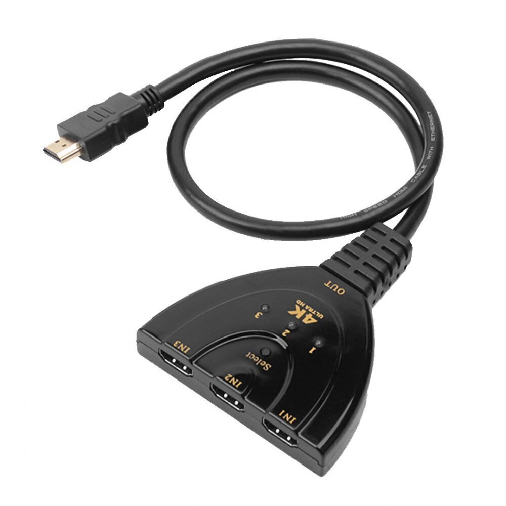 Lüliti Techly HDMI 3x1 FullHD 1080p / 4K@30Hz Pigtail hind ja info | Lisatarvikud korpustele | kaup24.ee
