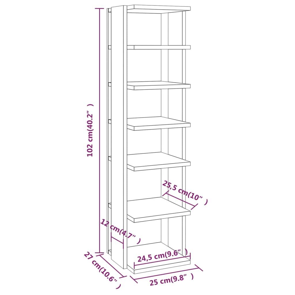 vidaXL kingariiulid 2 tk, suitsutatud tamm, 25x27x102 cm, tehispuit цена и информация | Jalatsikapid, jalatsiriiulid | kaup24.ee