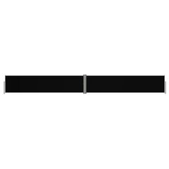 vidaXL lahtitõmmatav külgsein, must, 117 x 1000 cm hind ja info | Päikesevarjud, markiisid ja alused | kaup24.ee