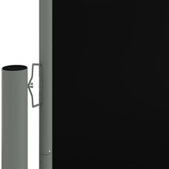 vidaXL lahtitõmmatav külgsein, must, 117 x 1000 cm цена и информация | Зонты, маркизы, стойки | kaup24.ee