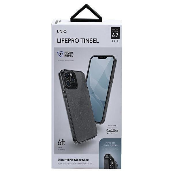 Uniq ümbris LifePro Tinsel iPhone 12 Pro Max 6.7 must hind ja info | Telefoni kaaned, ümbrised | kaup24.ee