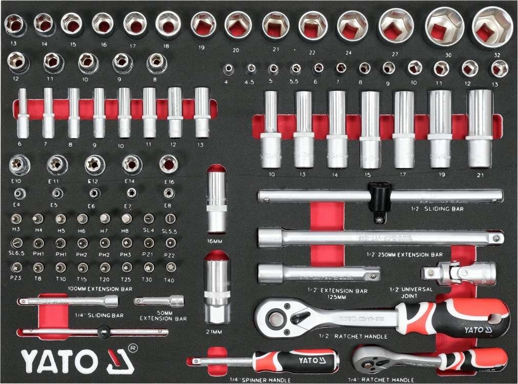 Kapp koos tööriistadega 157 tk. 7 sahtlit Yato (YT-55308) hind ja info | Käsitööriistad | kaup24.ee